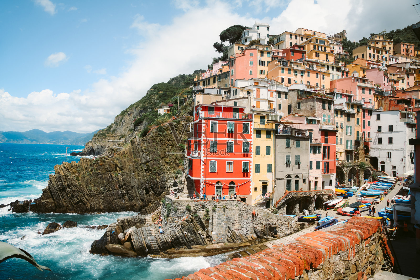 里奥马焦雷的经典景观，Cinque Terre，意大利照片摄影图片
