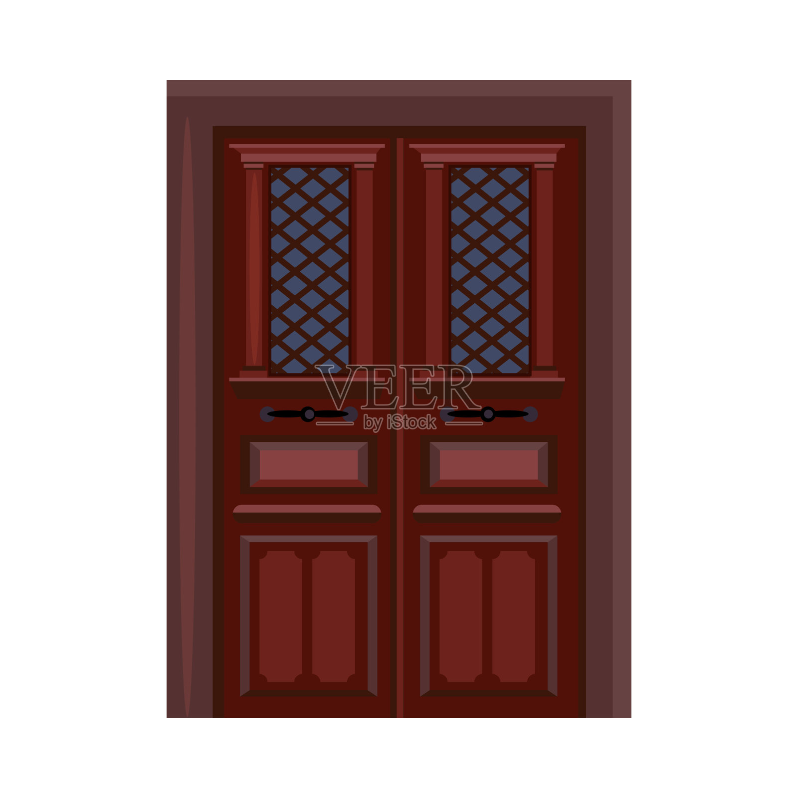 房子的门。木门，玻璃，入口设计元素图片