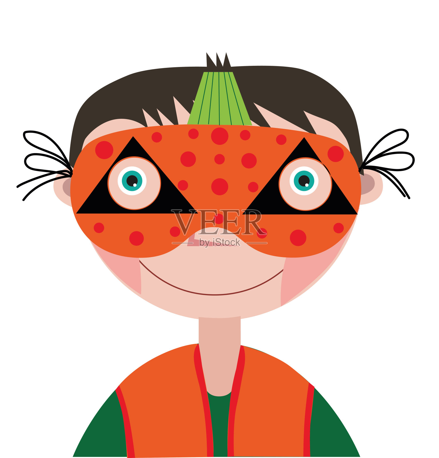 一个脸上戴着南瓜面具的男孩设计元素图片