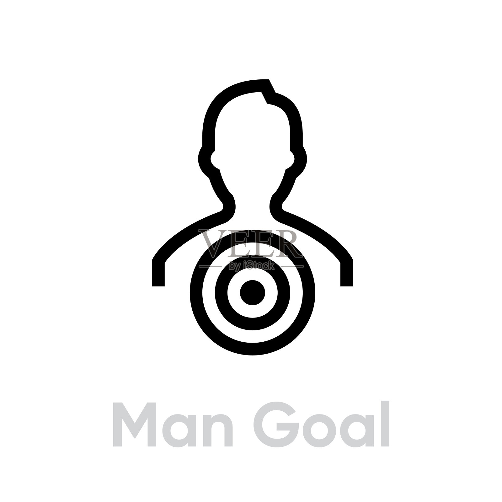 Man Goal目标商业图标。可编辑的行向量。设计元素图片