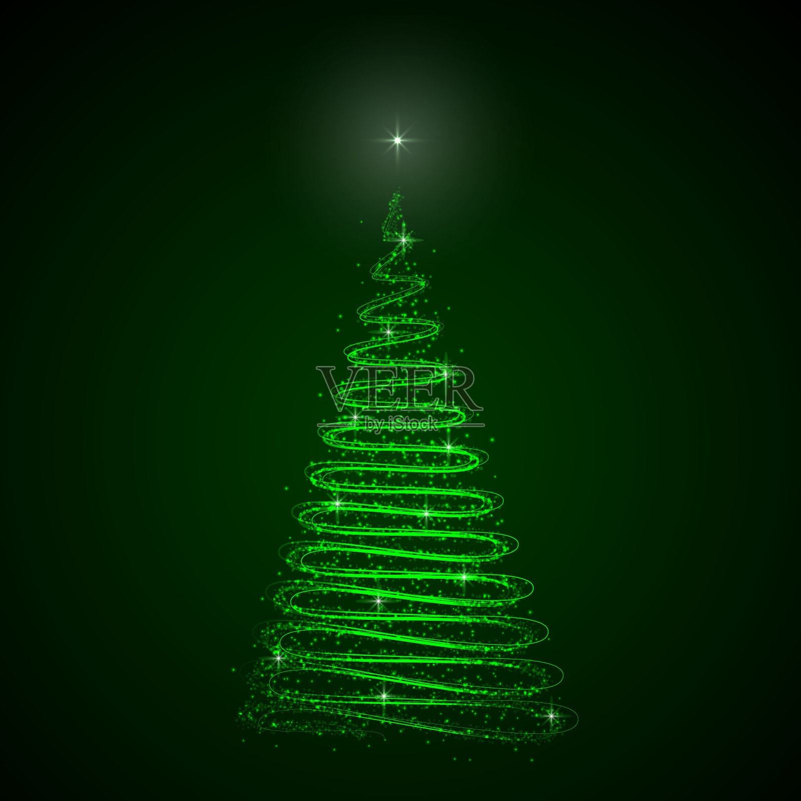 抽象的圣诞树在黑暗的背景。设计模板插画图片素材