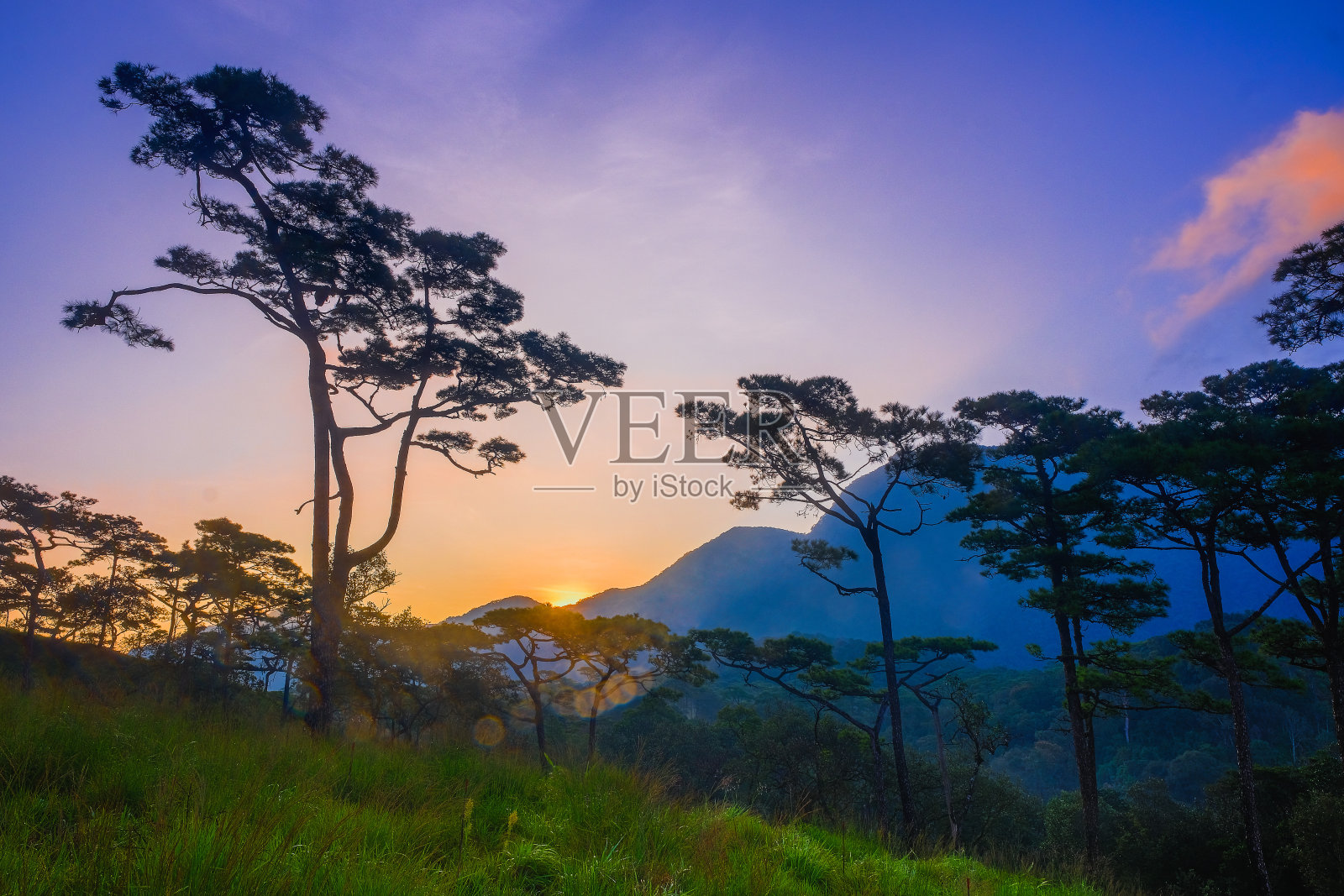 泰国福梭岛国家公园的日出景观山。照片摄影图片