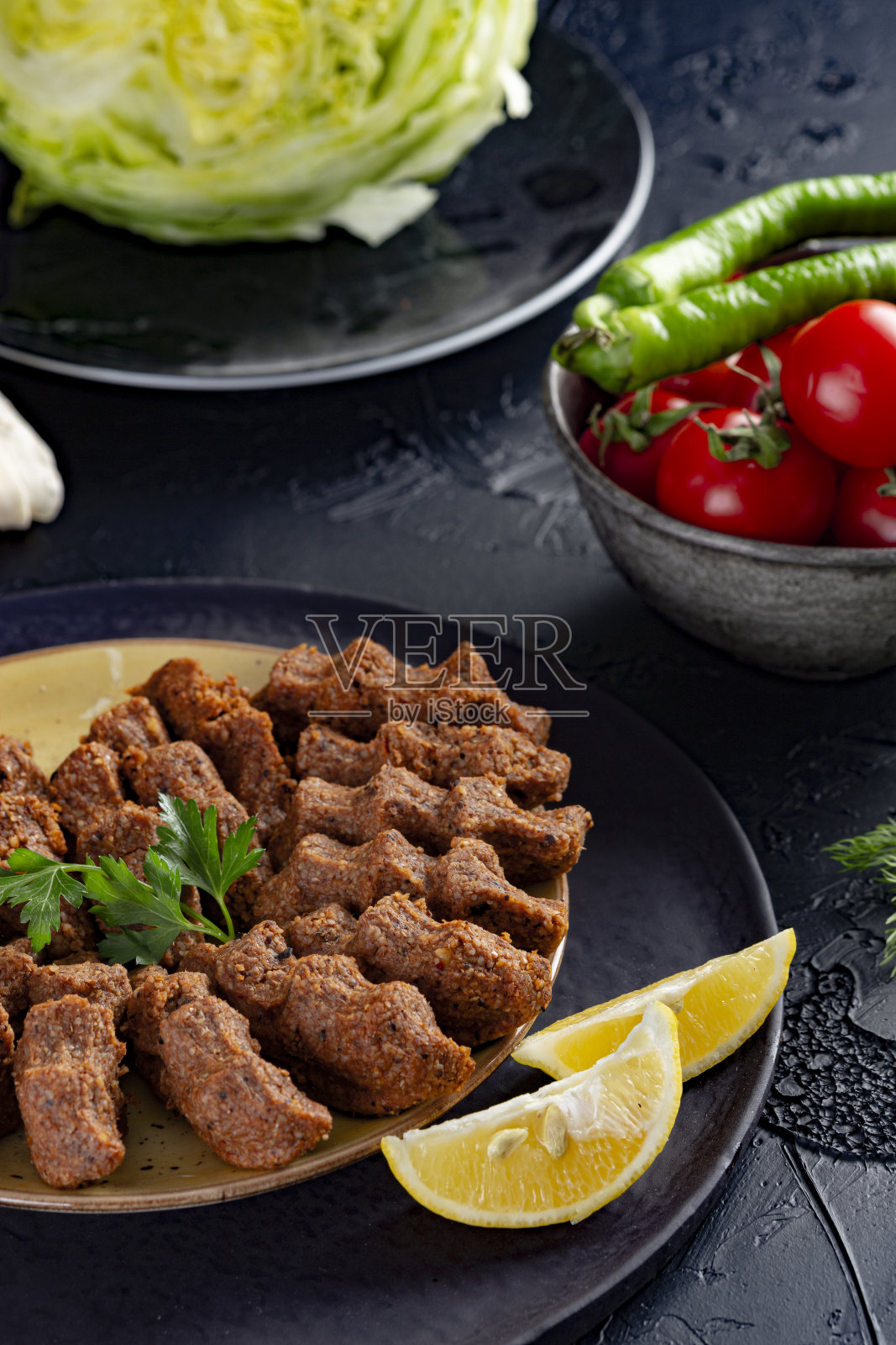 土耳其生肉丸香烟照片摄影图片