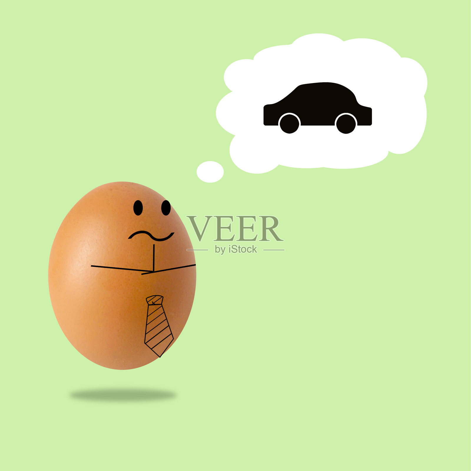 商人鸡蛋思考与汽车插画图片素材
