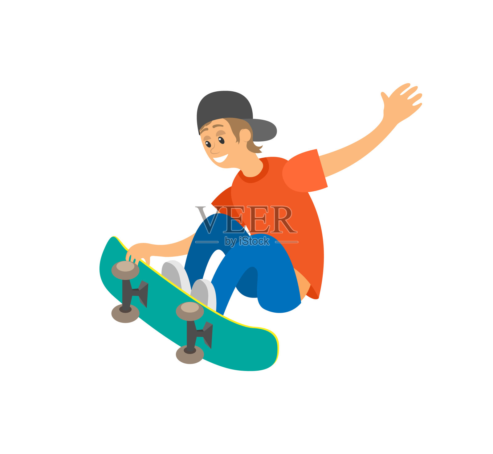 城市活动，滑板男孩，滑板矢量插画图片素材