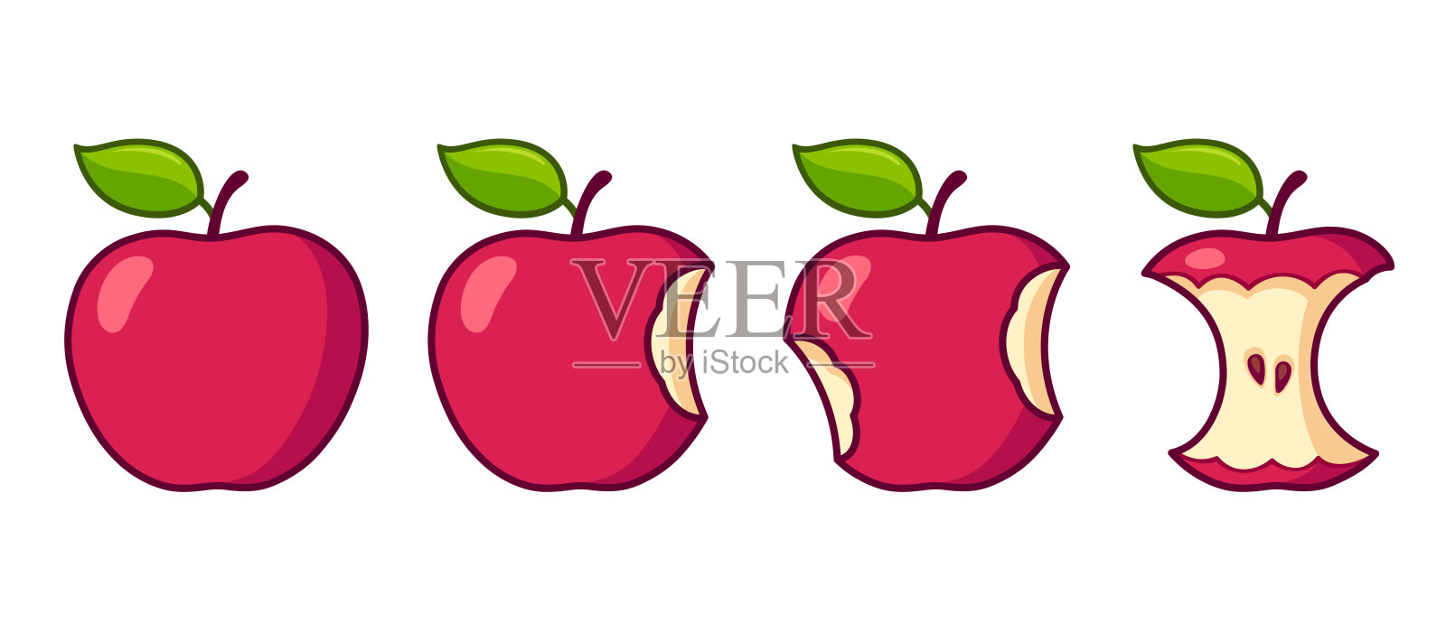 卡通苹果吃具设计元素图片