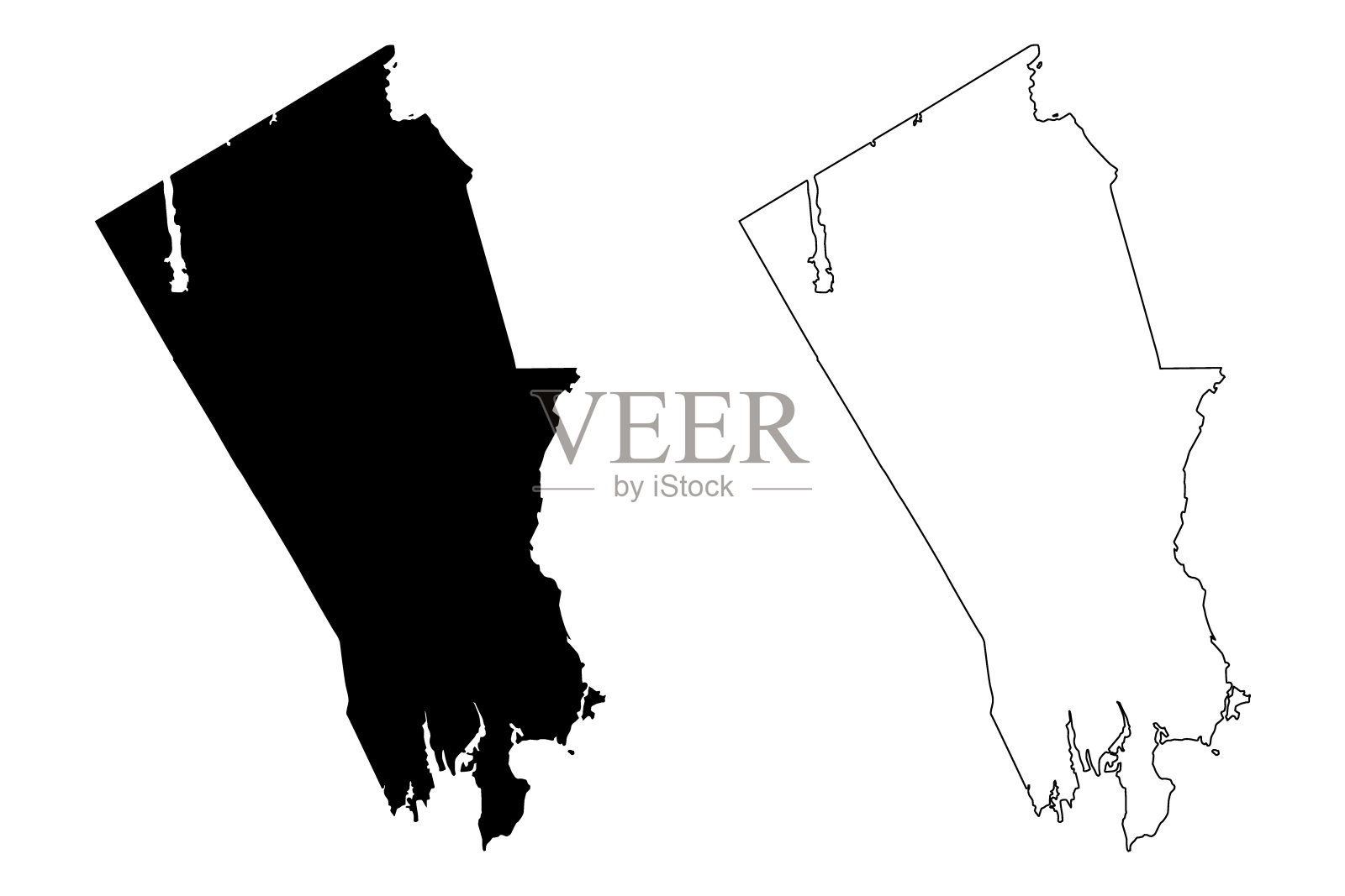康涅狄格州斯坦福德城(美国城市、美国城市、美国城市)地图矢量插图，潦草草图斯坦福德城地图设计元素图片