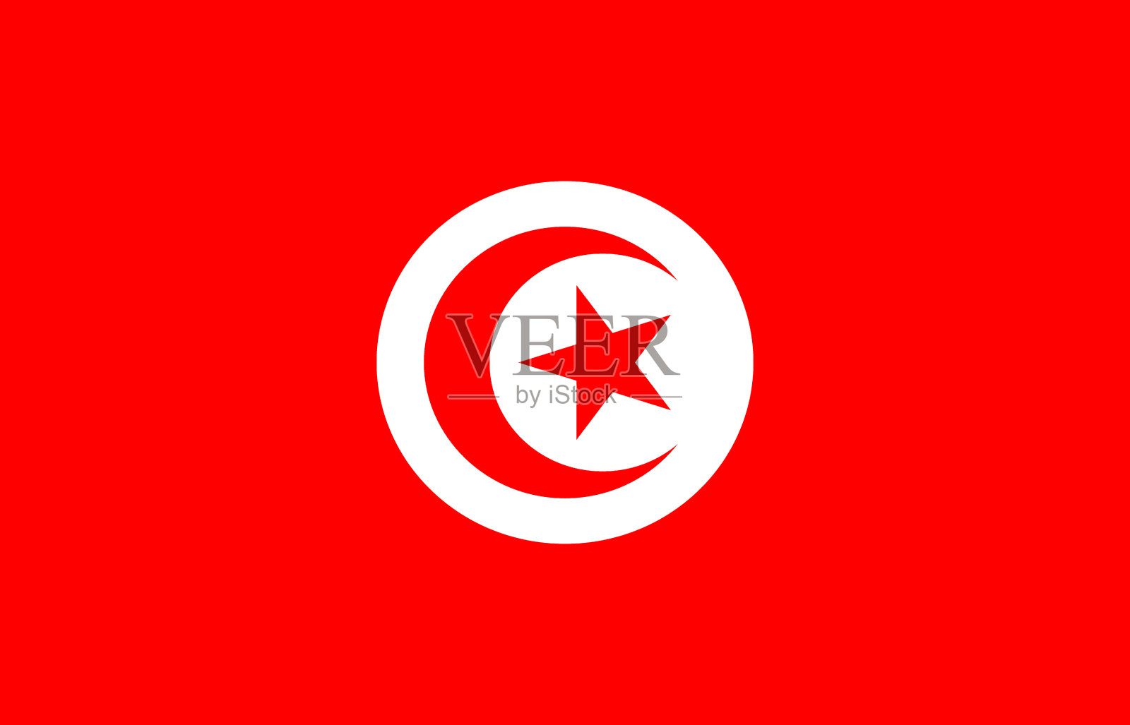 突尼斯共和国国旗。插画图片素材
