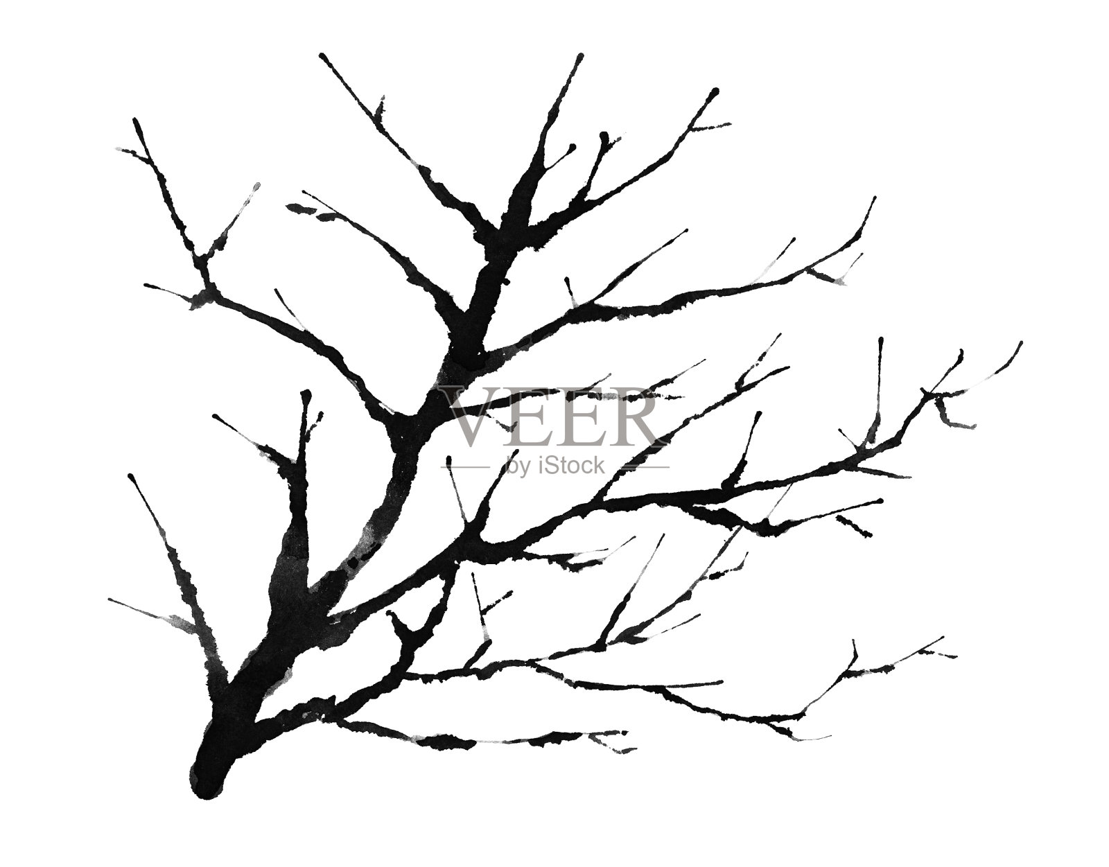 一棵枯树的剪影设计元素图片