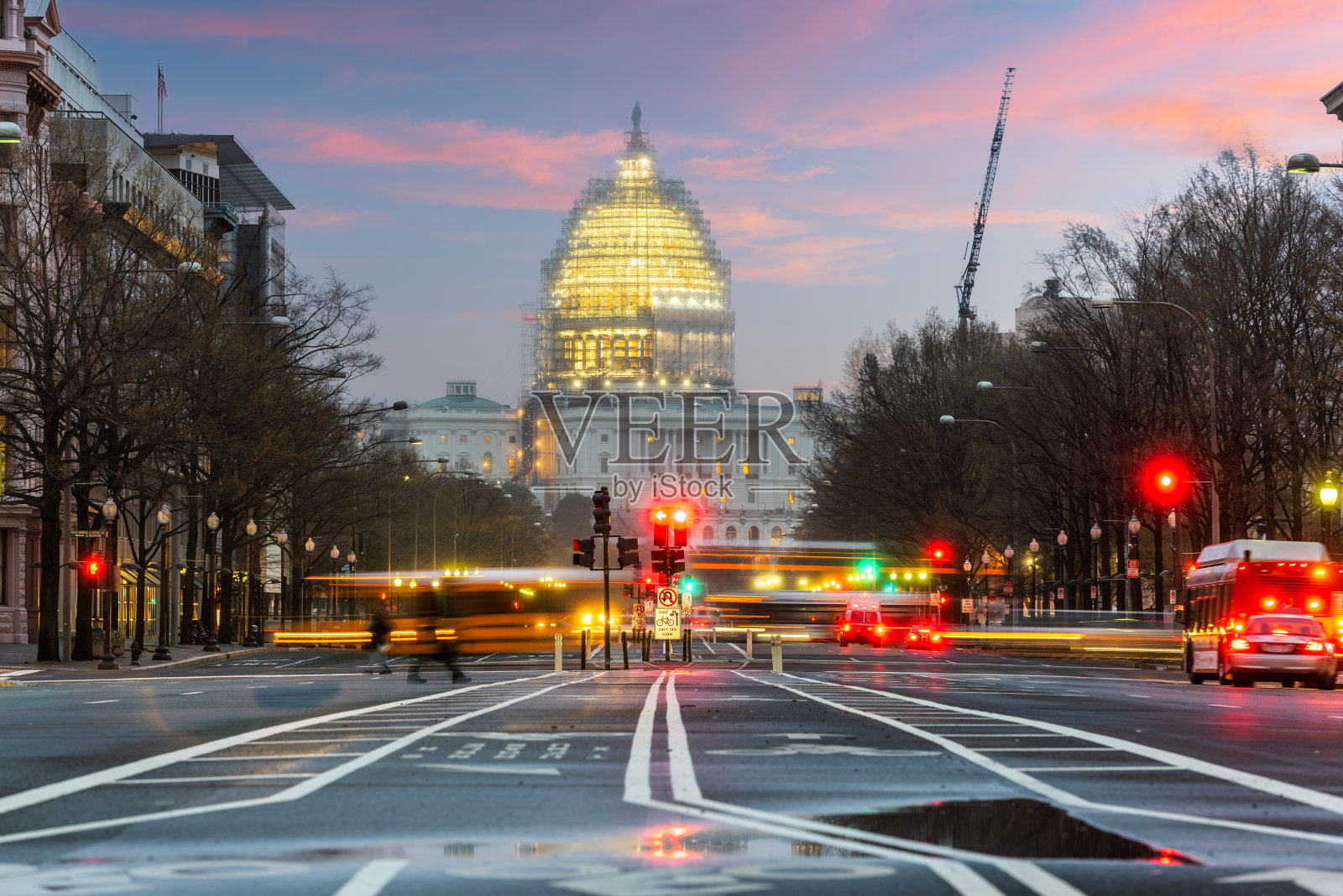 华盛顿的国会山黄昏照片摄影图片