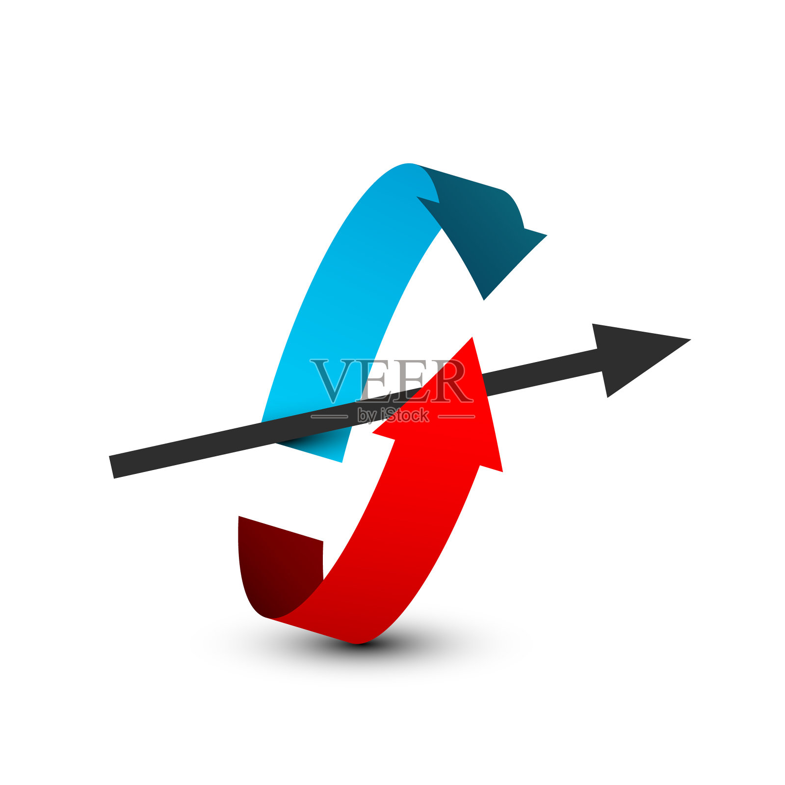 红色和蓝色箭头在白色背景设计元素图片