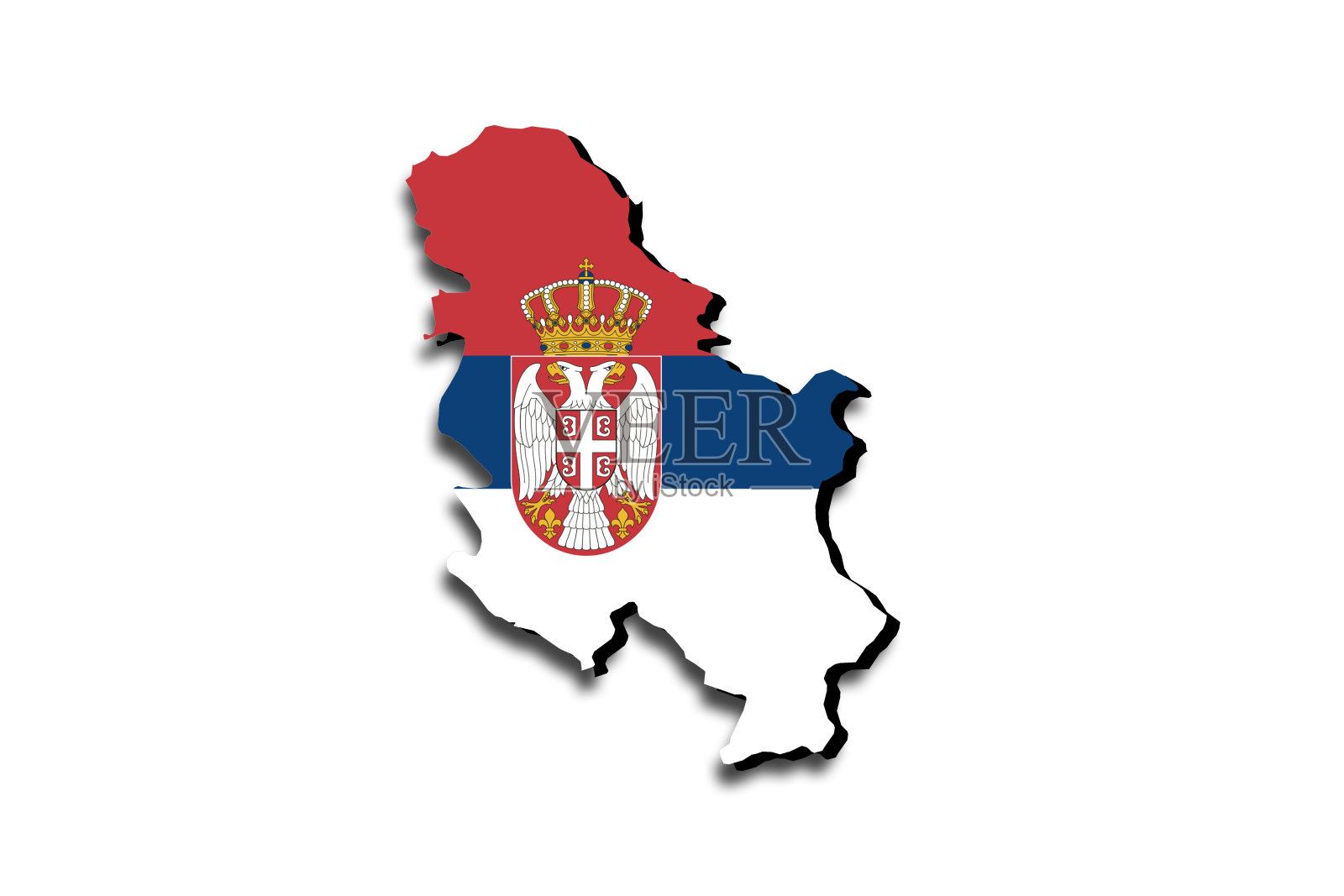 塞尔维亚国旗示意图插画图片素材