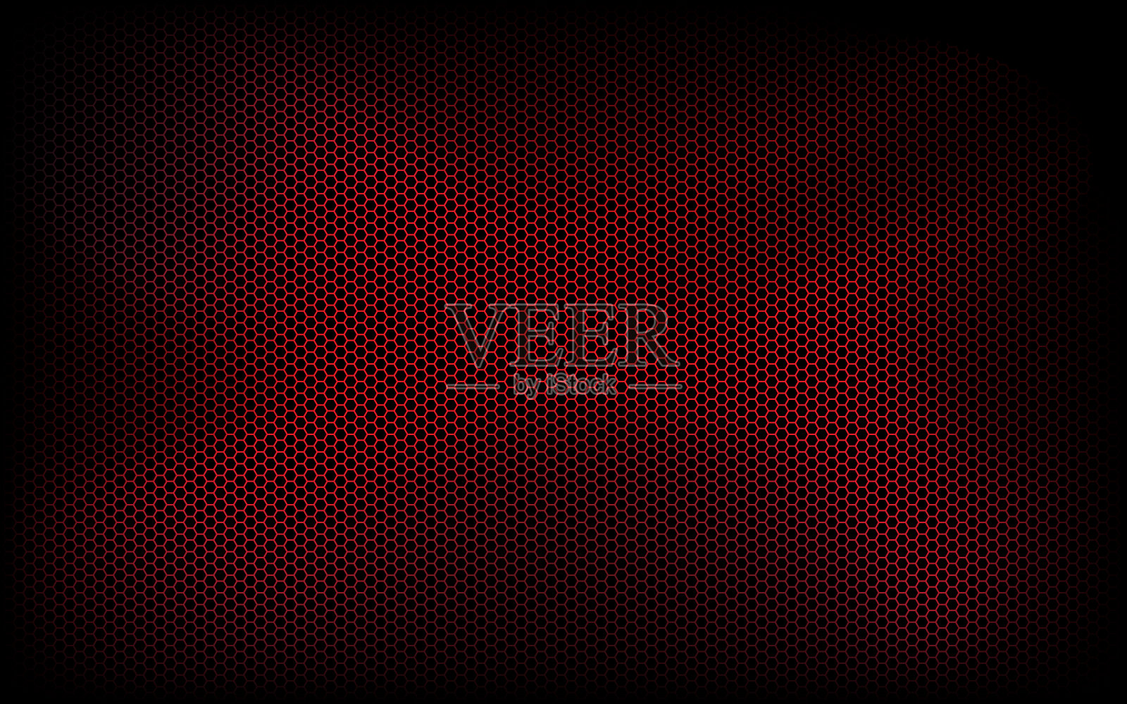 深色现代科技背景与红色六边形网格。抽象的金属几何纹理。简单的矢量图插画图片素材