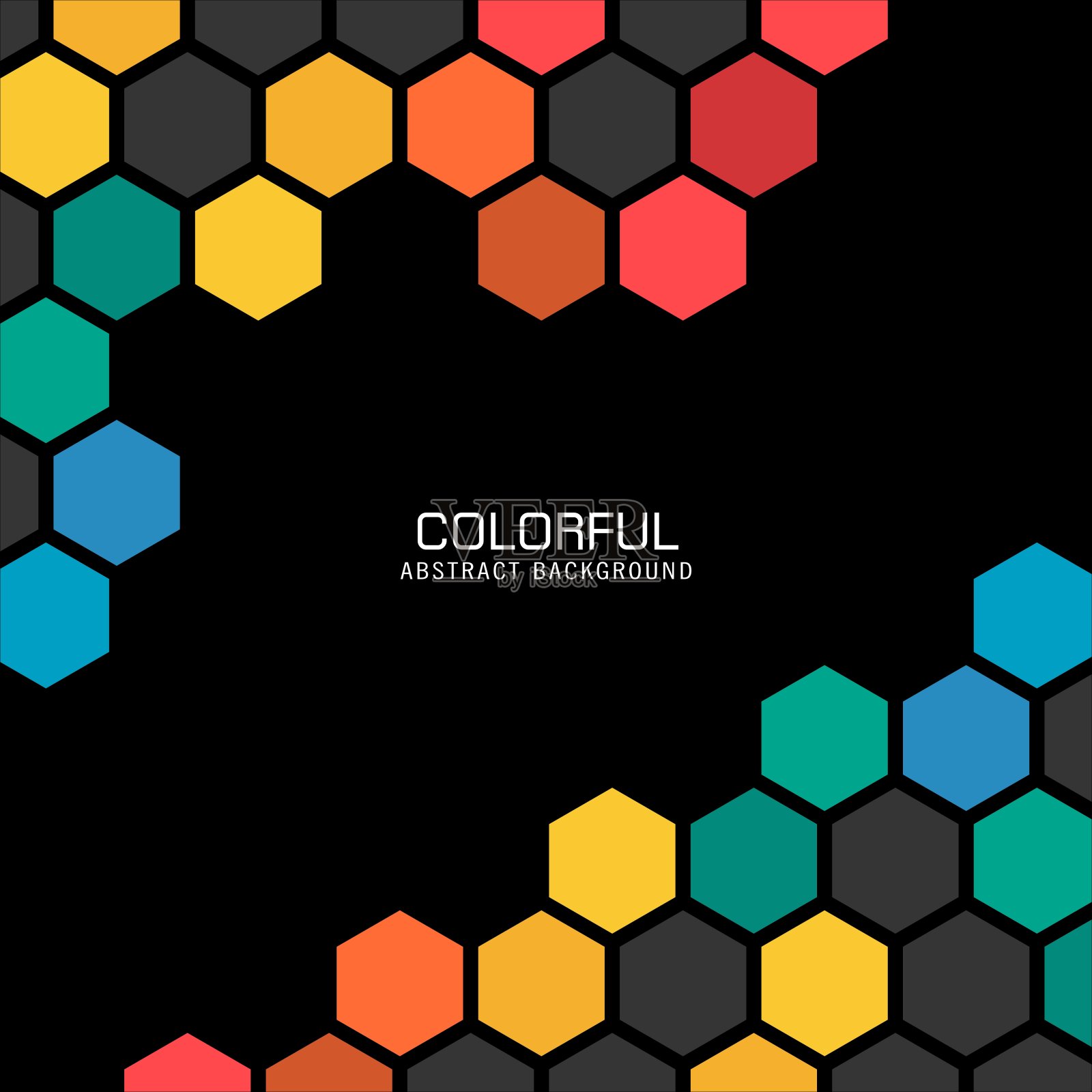 抽象彩色六边形背景为企业设计，封面小册子，书籍，横幅网页，广告，海报插画图片素材