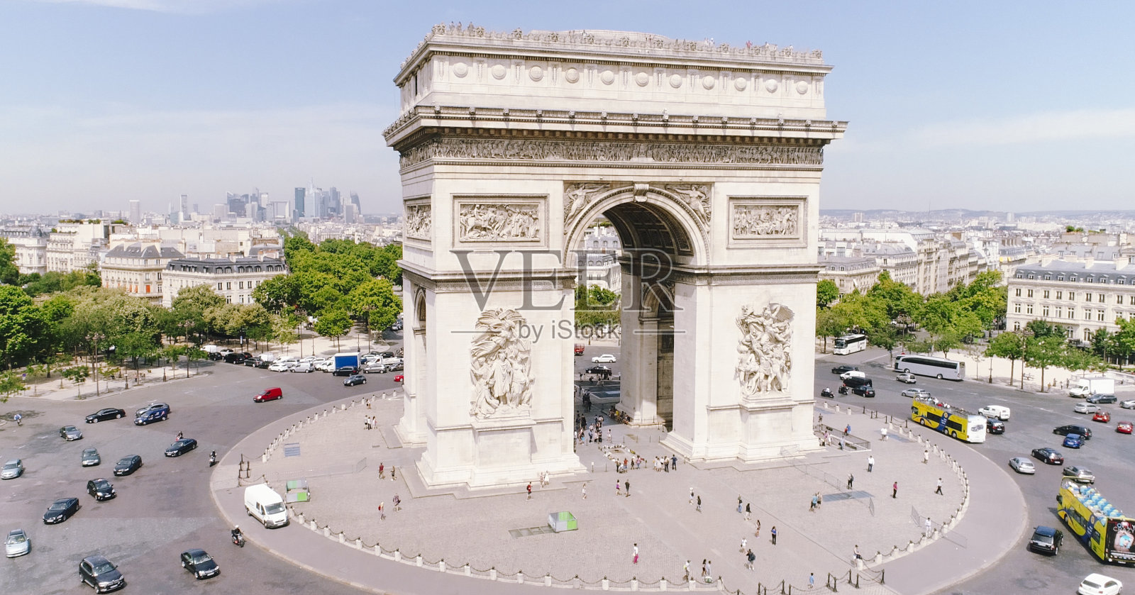 法国巴黎凯旋门鸟瞰图照片摄影图片