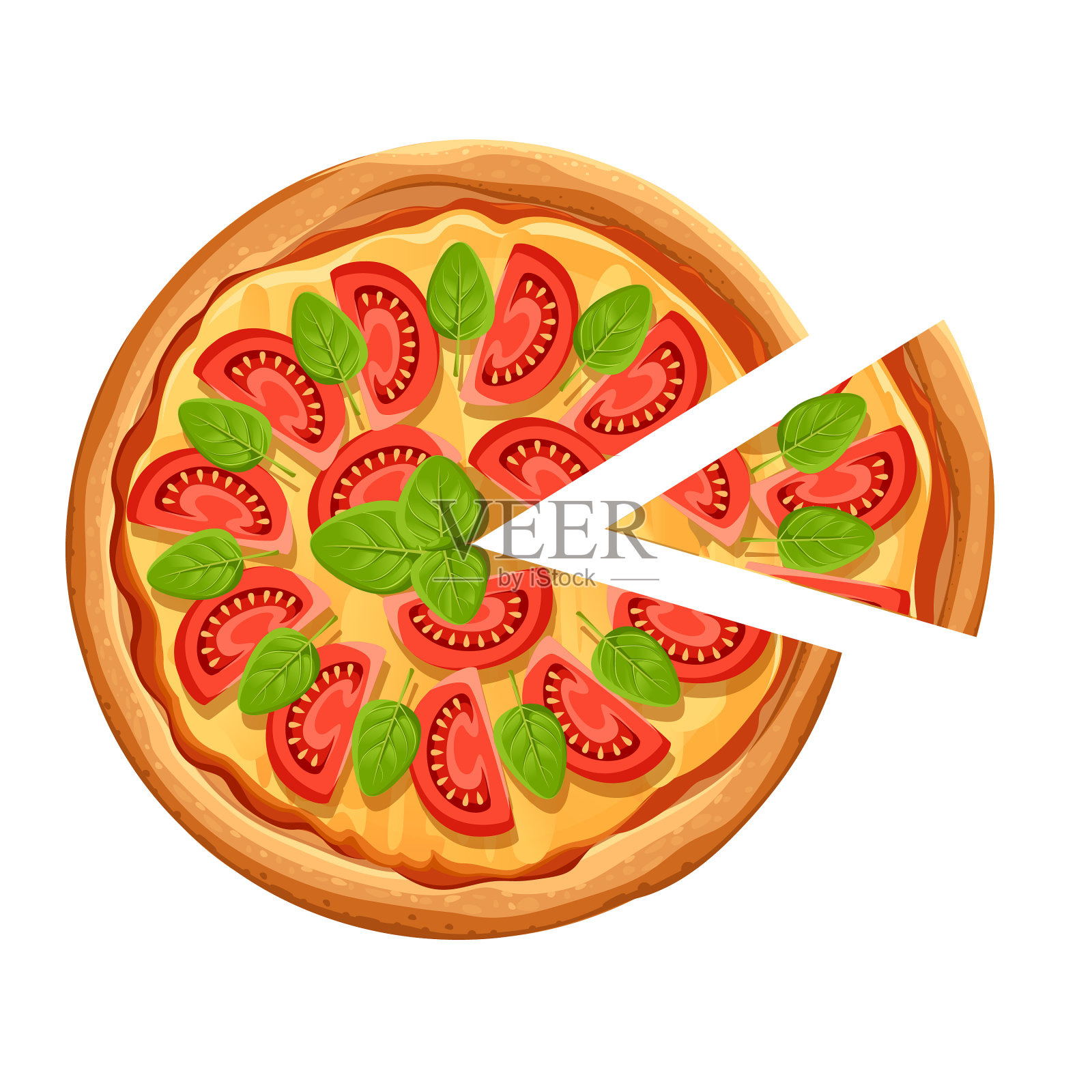 披萨配玛格丽塔披萨配番茄设计元素图片
