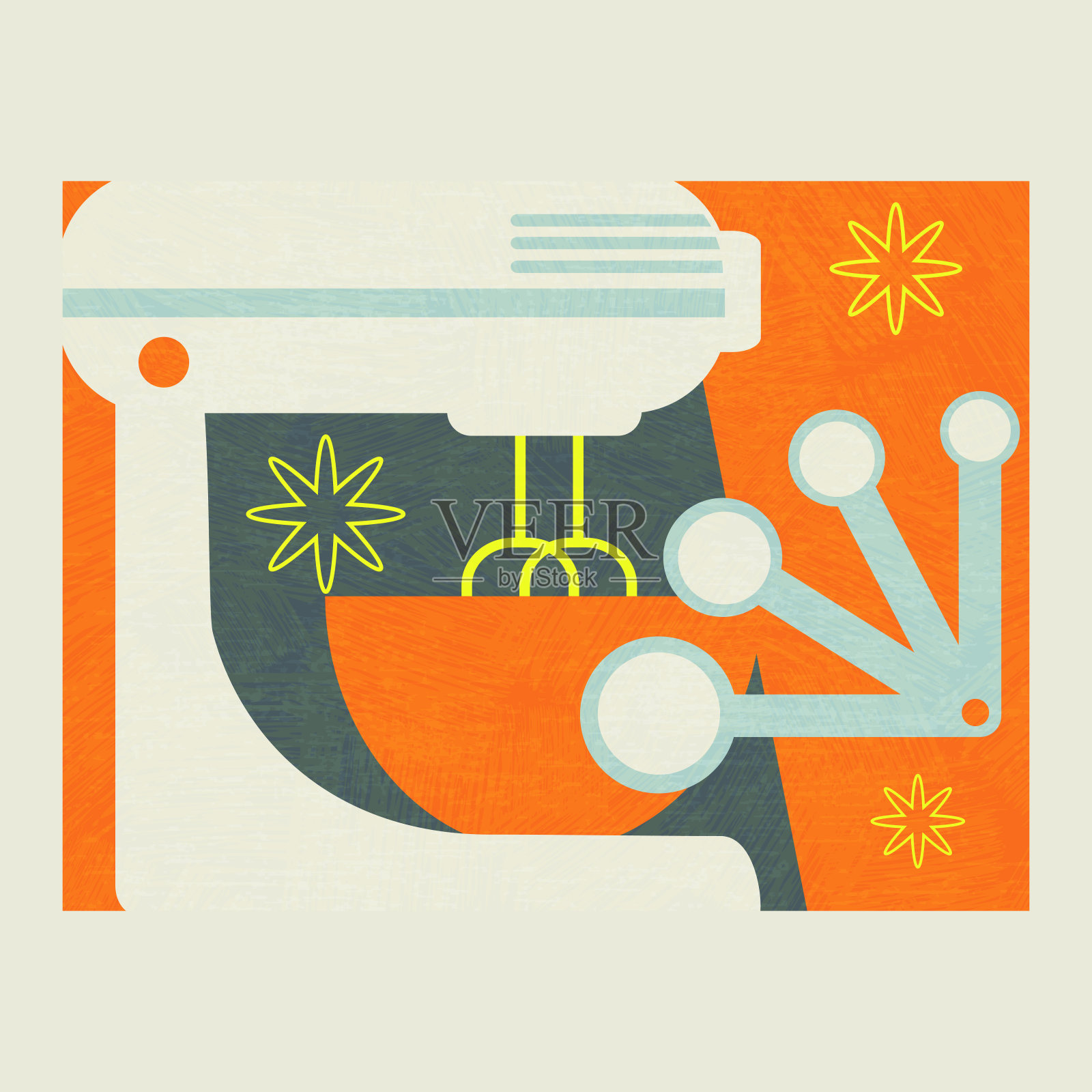 用于烘烤和食品准备的工具的抽象插图。插画图片素材