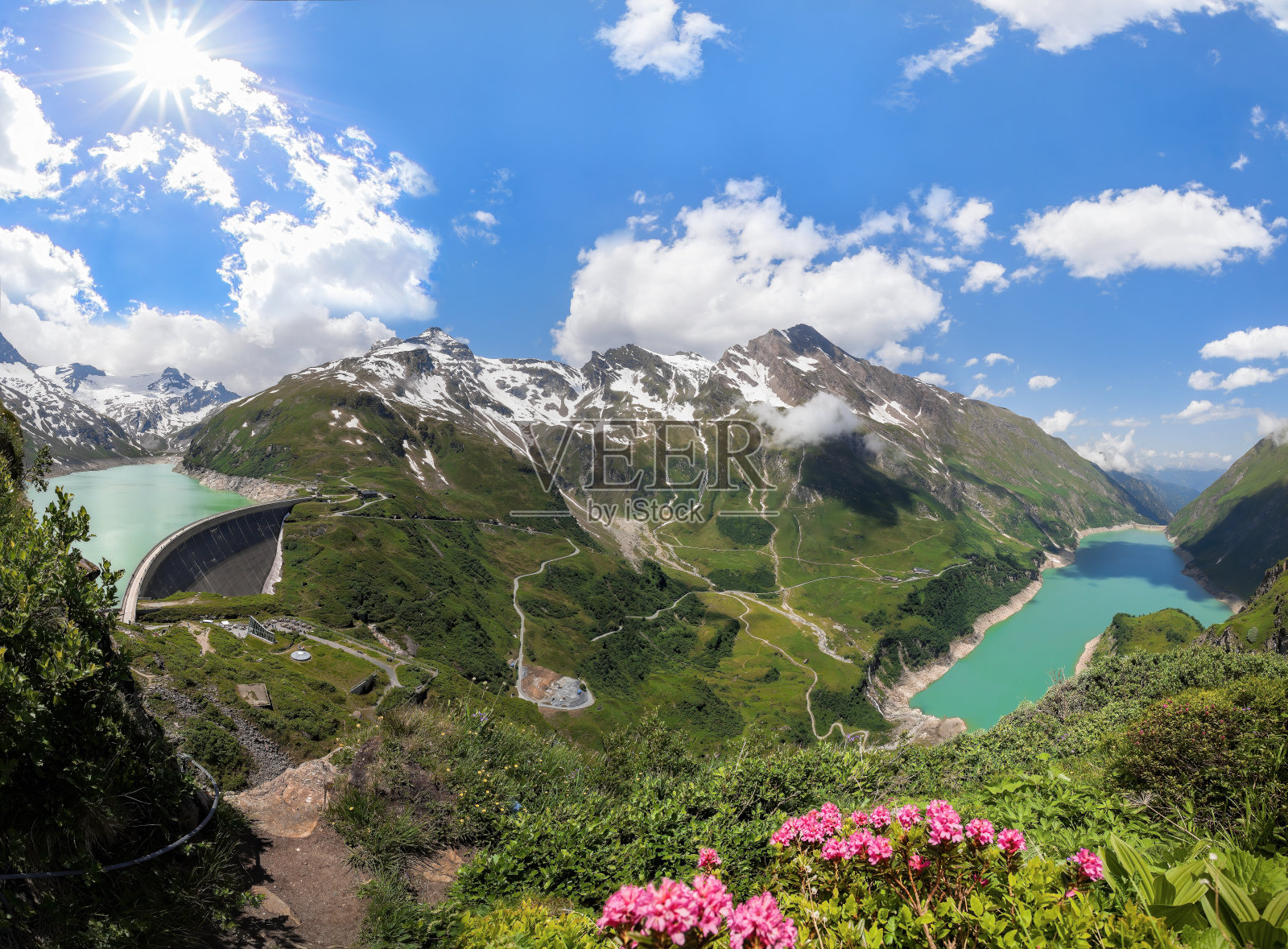 卡普伦高山水库-泽尔am see -卡普伦美丽的自然，萨尔伯格地，奥地利阿尔卑斯山照片摄影图片