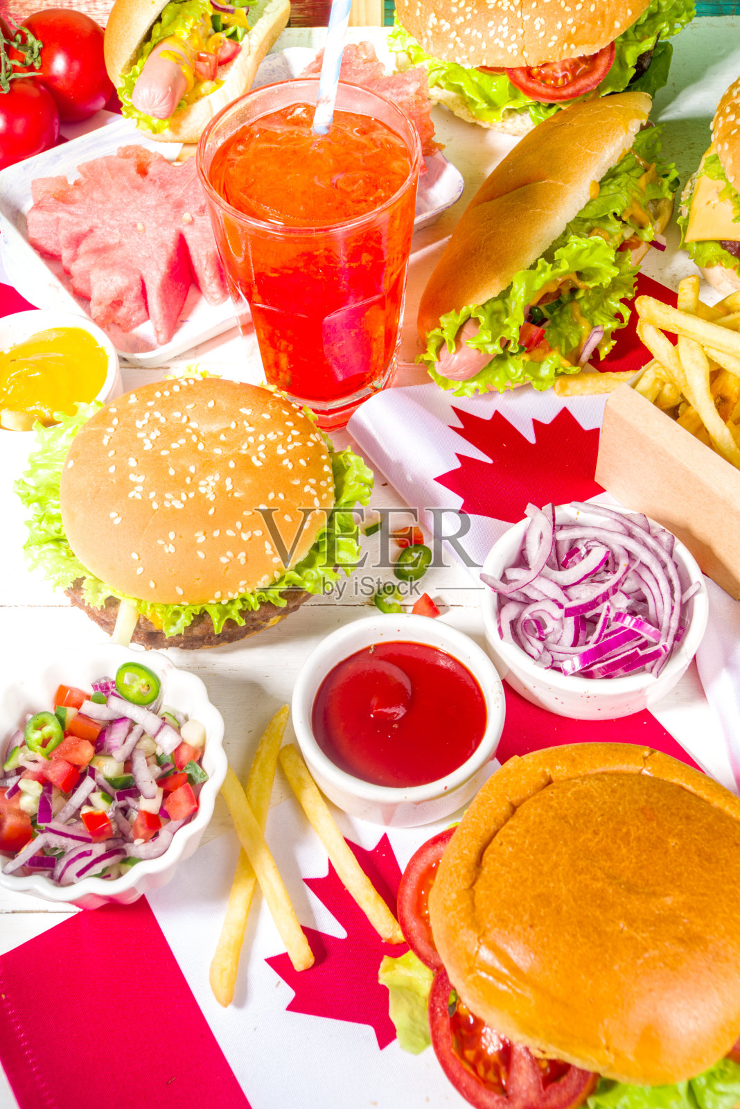 加拿大日烧烤野餐食品照片摄影图片