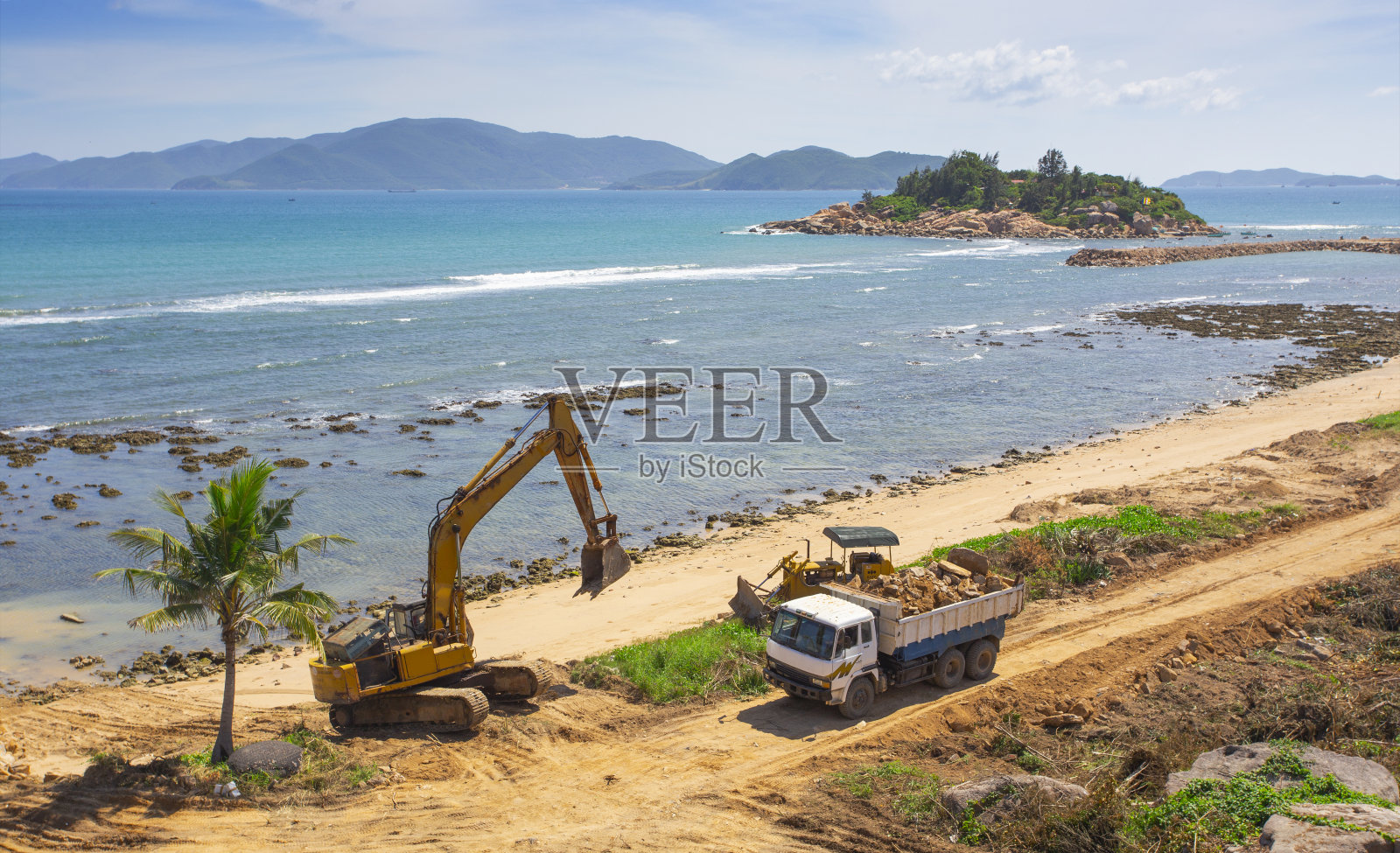 在越南建造一个新的海滩照片摄影图片