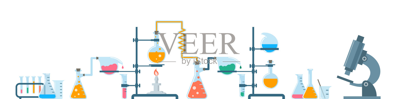 化学设备、医学或科学研究插图插画图片素材