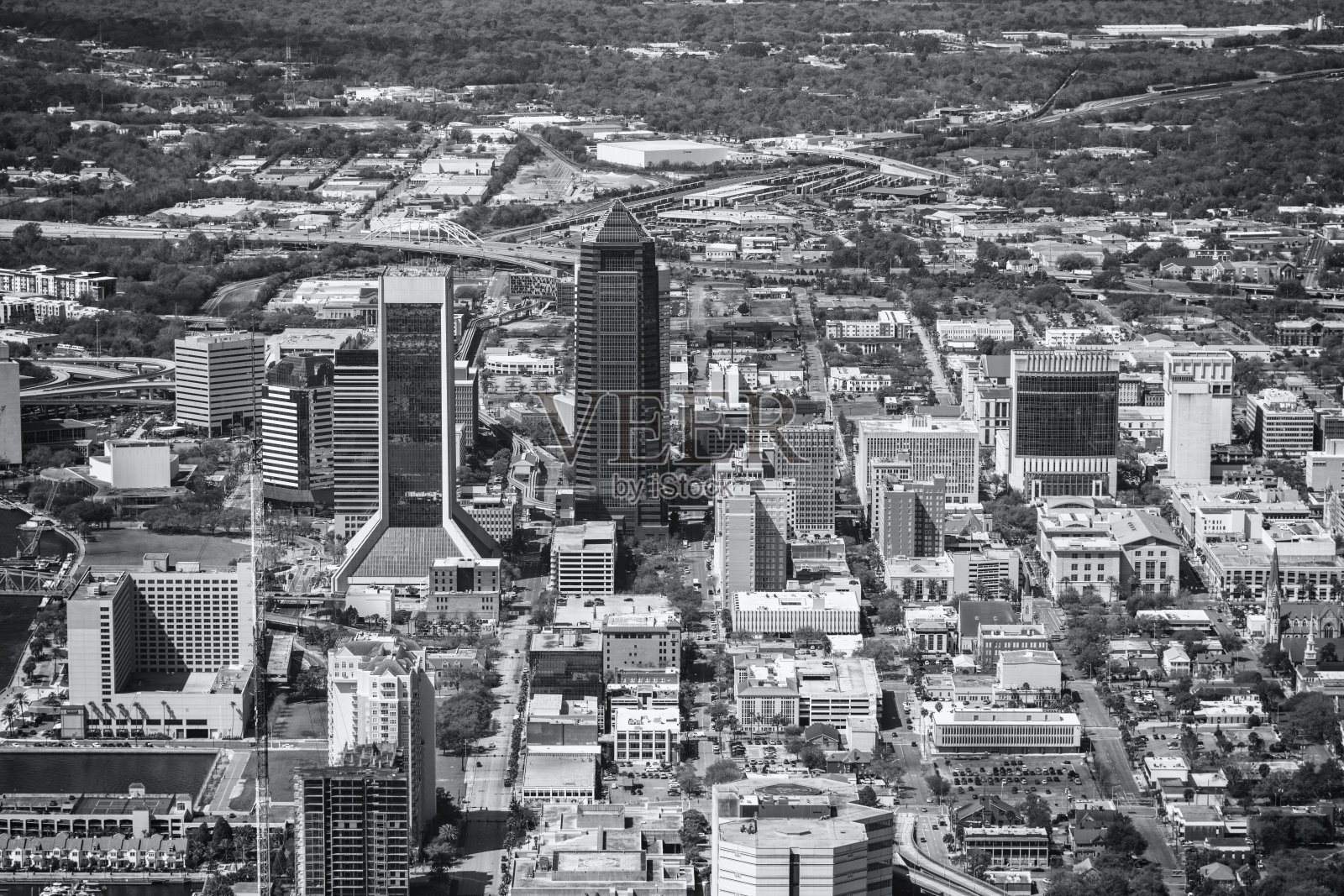 杰克逊维尔佛罗里达空中城市景观照片摄影图片