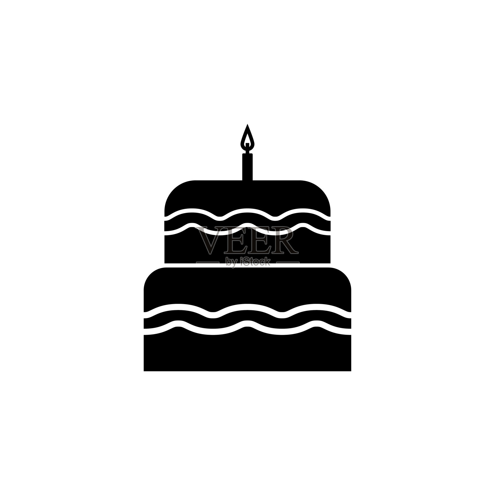 生日蛋糕图标，生日矢量，蛋糕插图设计元素图片
