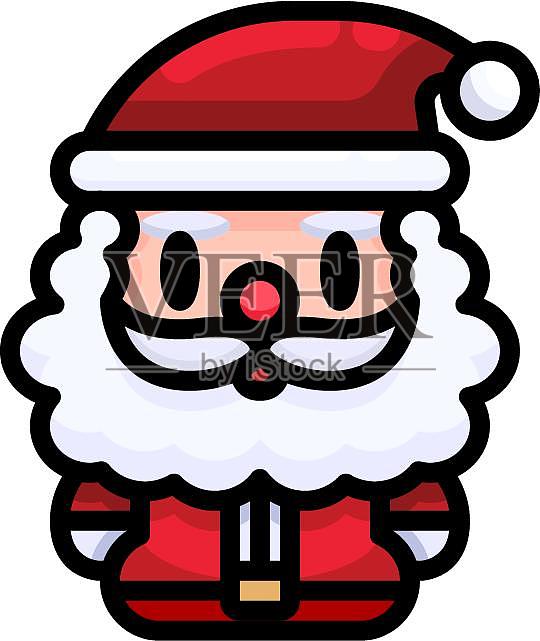 圣诞节圣诞老人卡通扁平元素设计元素图片