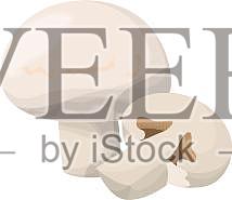 蔬菜蘑菇双孢菇菌类卡通扁平元素设计元素图片