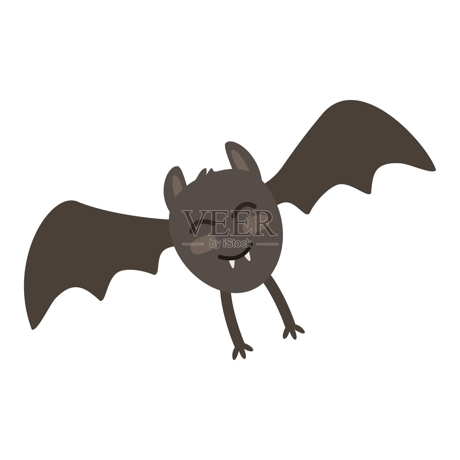 万圣节蝙蝠可爱彩色卡通扁平元素设计元素图片
