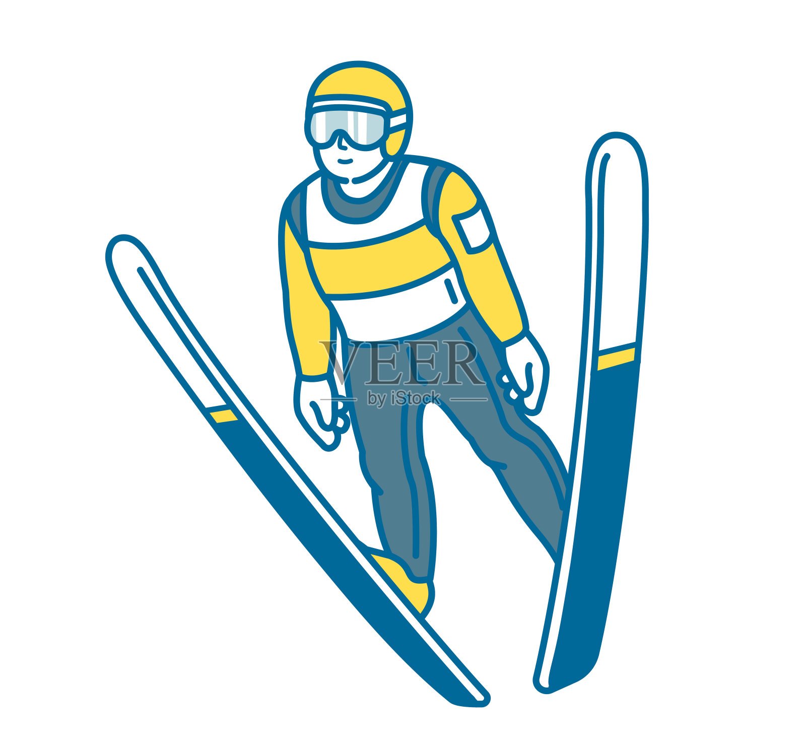 跳台滑雪插画图片素材