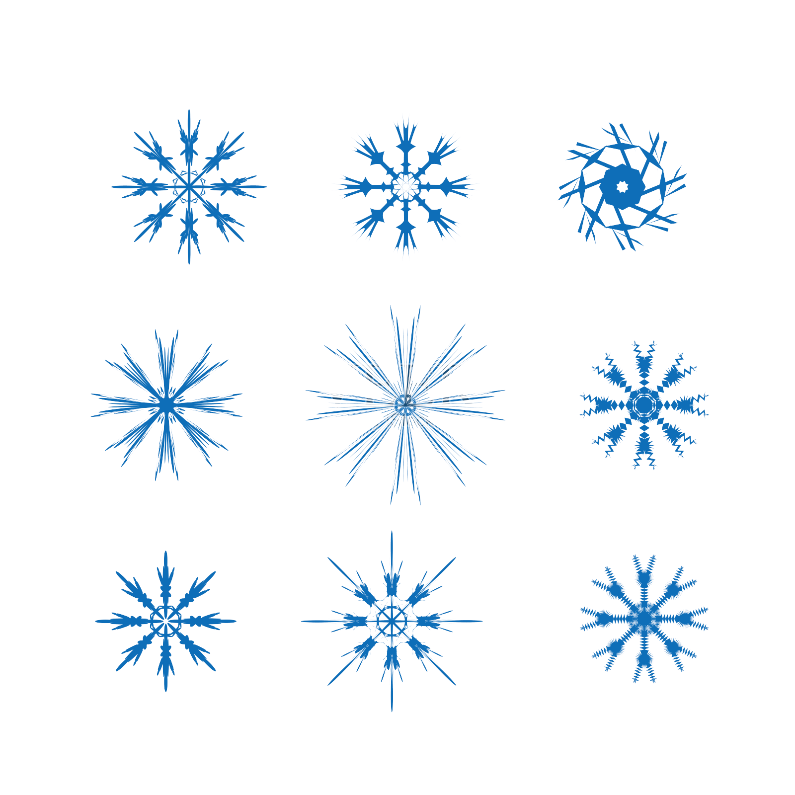 蓝色雪花元素设计元素图片