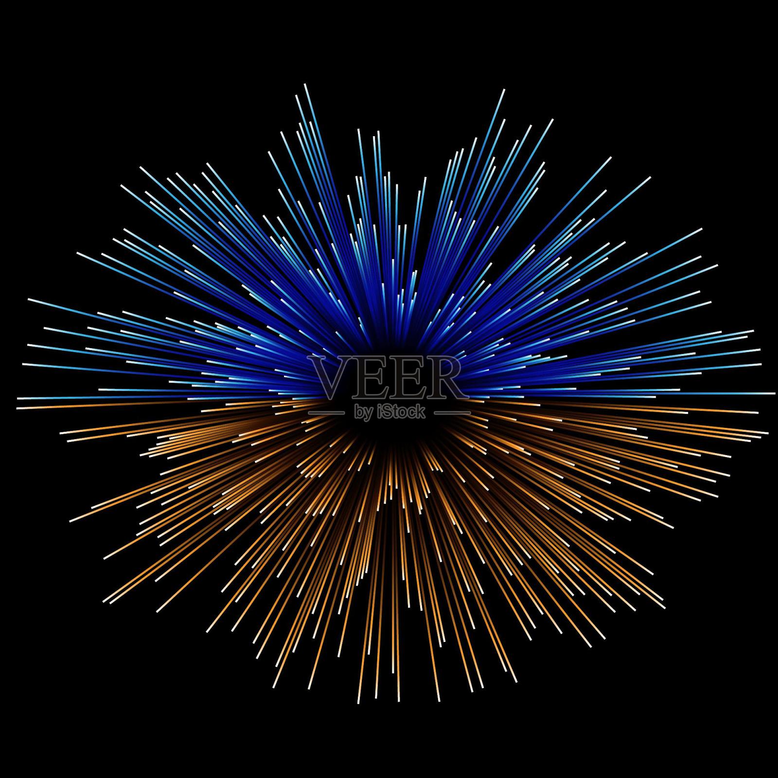 元宇宙放射3D爆炸线设计元素图片