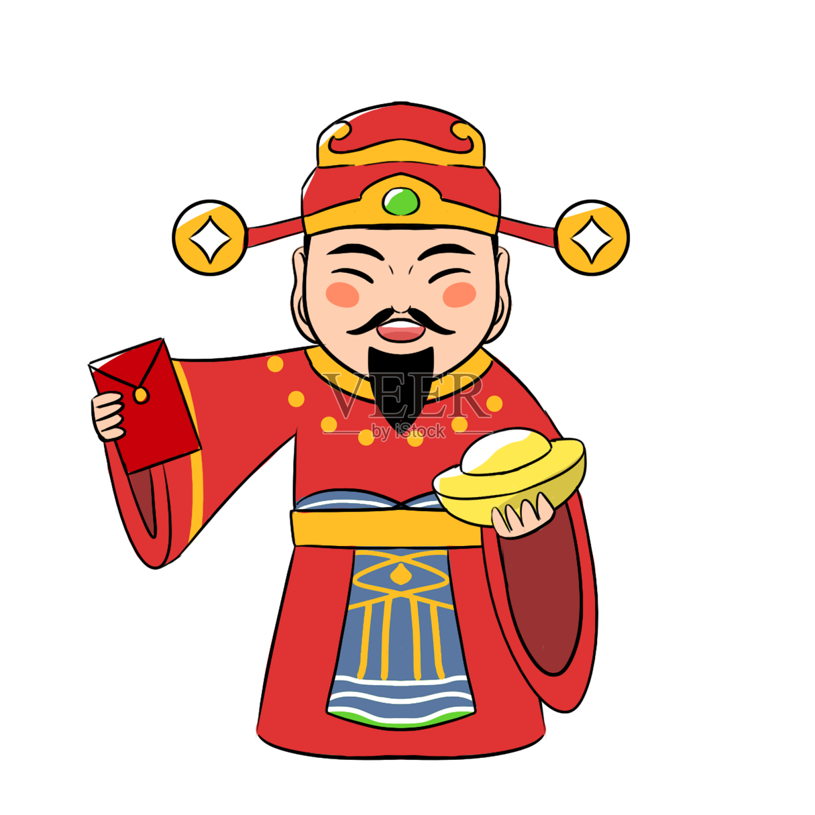 新年春节财神爷发红包设计元素图片