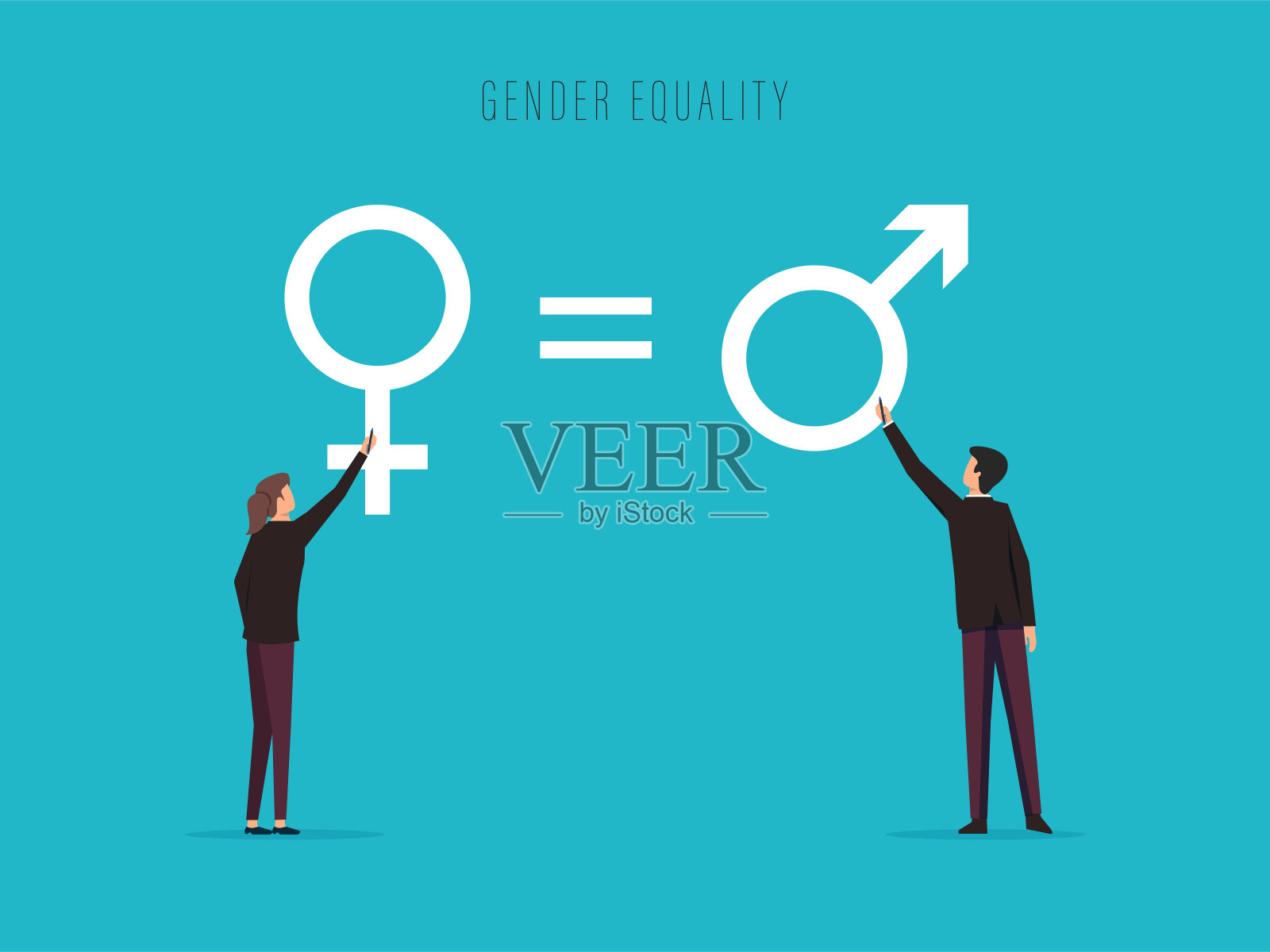 性别平等观念插画图片素材_ID:424063364-Veer图库