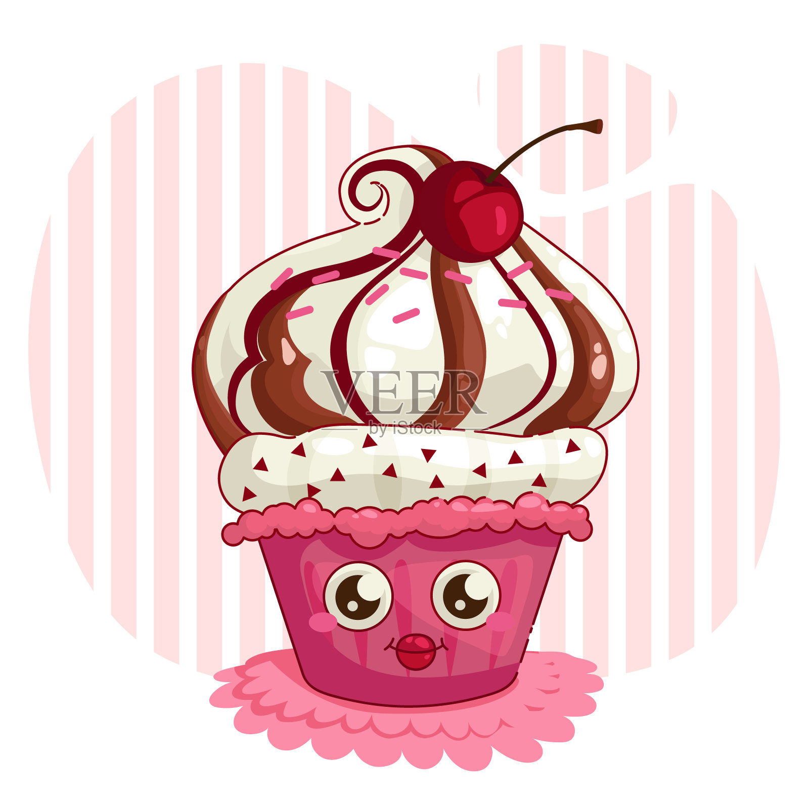 水果樱桃小纸杯冰淇淋可爱蛋糕手图片素材免费下载 - 觅知网