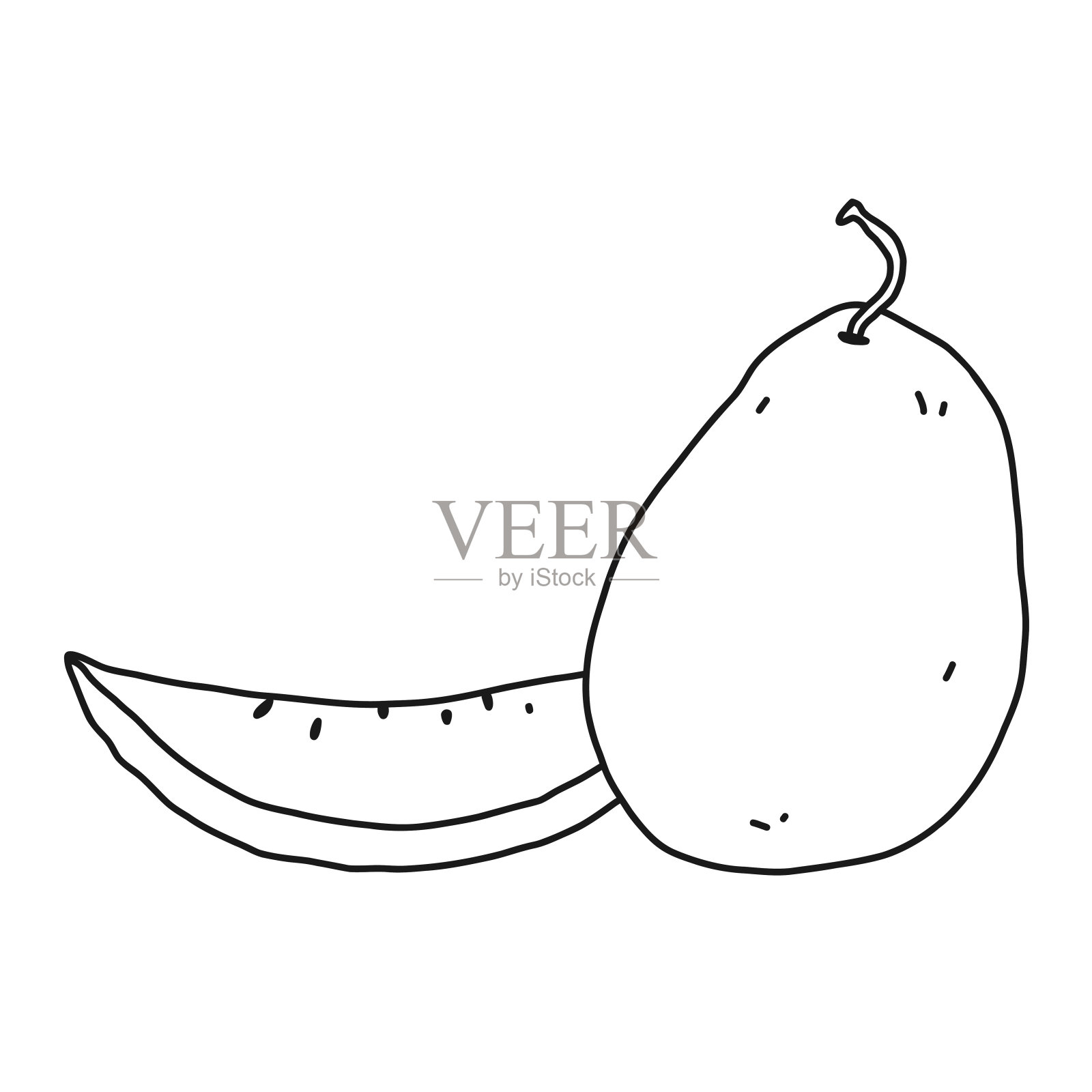 水果和蔬菜涂鸦轮廓插画图片素材_ID:423723736-Veer图库