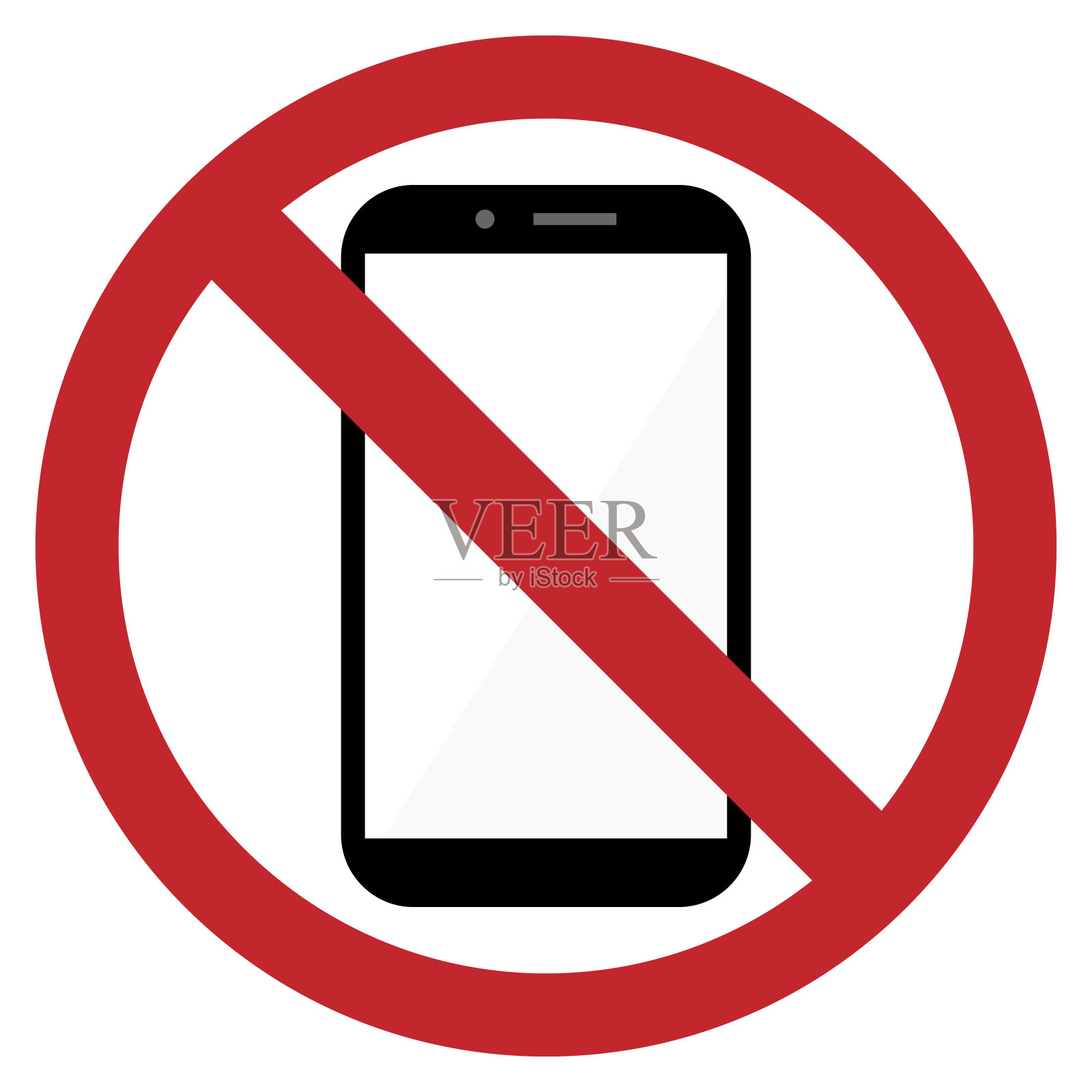禁止使用手机，禁止使用手机，手机标识矢量插图插画图片素材_ID:335000029-Veer图库