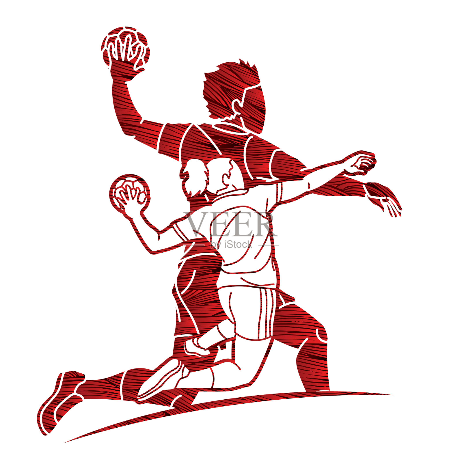 一群手球运动员男女混合设计元素图片