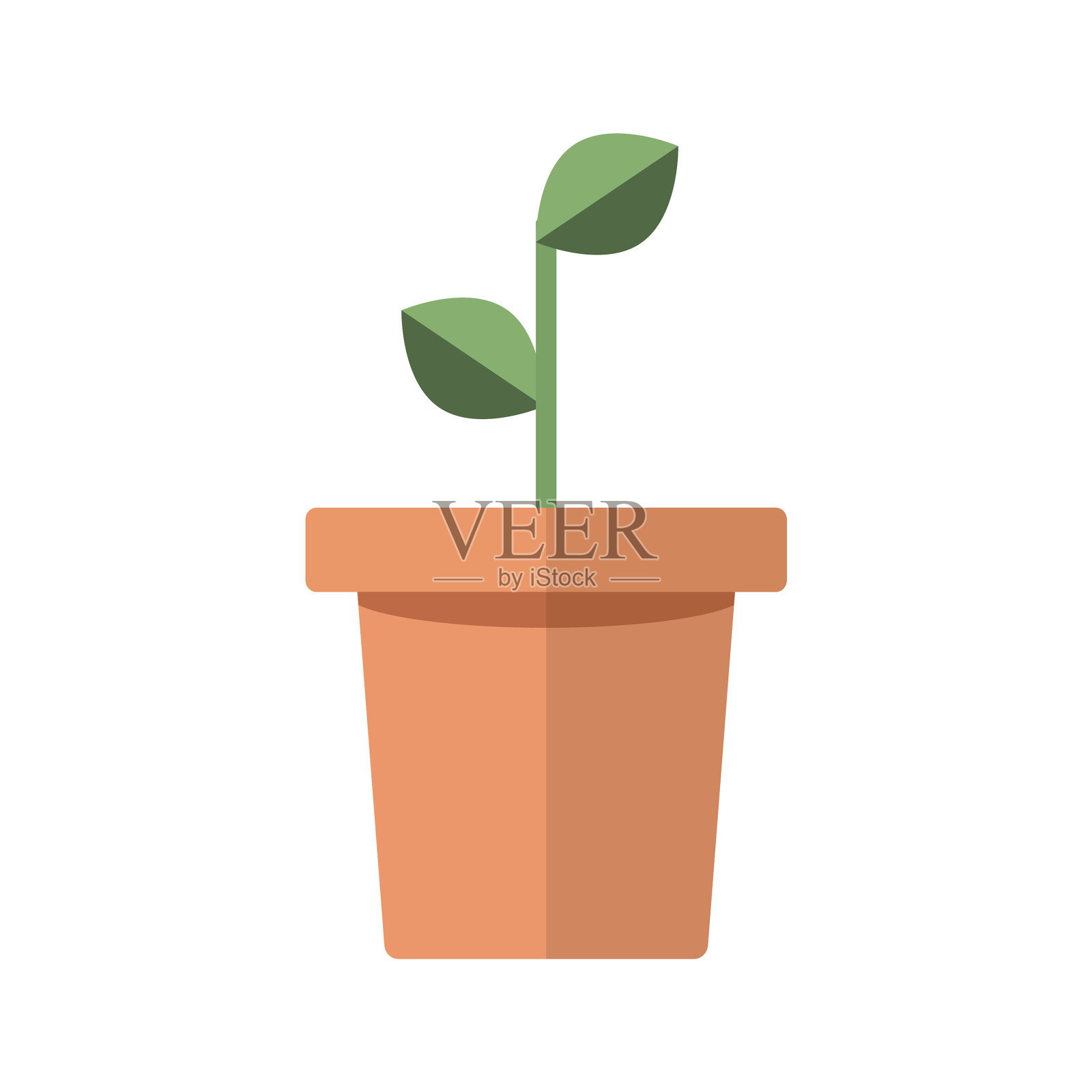 把植物种在花盆里插画图片素材_ID:370162796-Veer图库