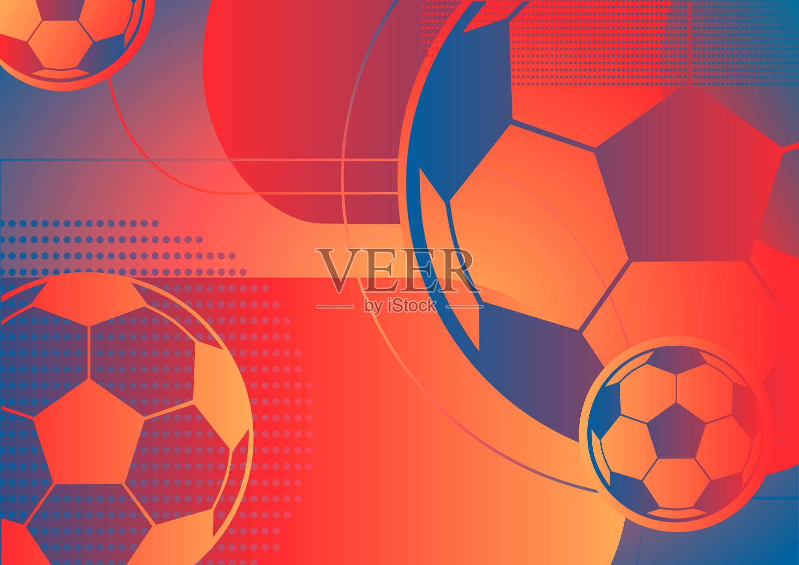 运动明亮的背景与足球和渐变的颜色。矢量图插画图片素材