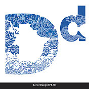 向量东方风格字母磁带d繁体中文图片素材