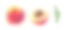 手绘水彩写实桃子与半水果和树叶素材图片