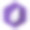 白色叶子图标孤立与长影子。紫色的六角按钮。矢量图素材图片