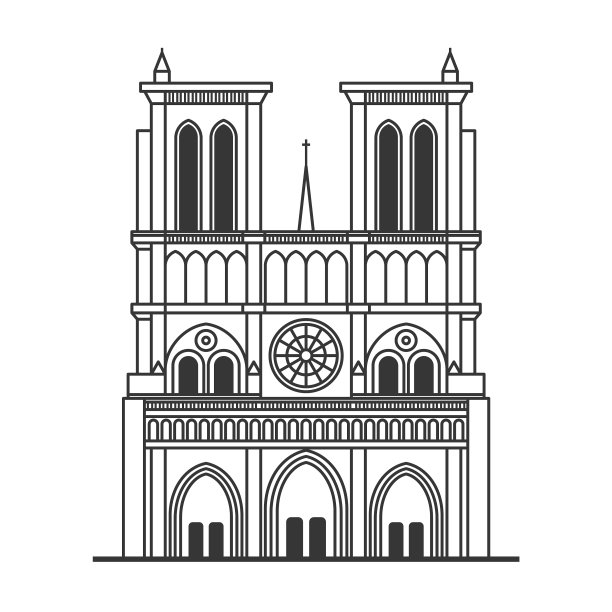 巴黎圣母院手抄报插图图片