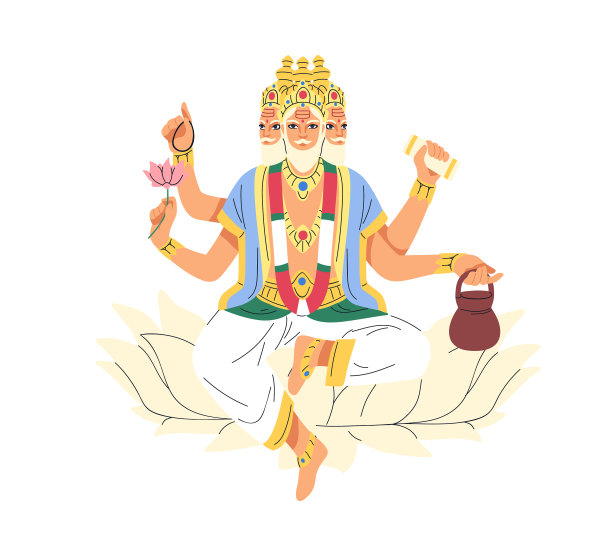 梵天,印度三位一体的神,印度教的创造者神图片下载