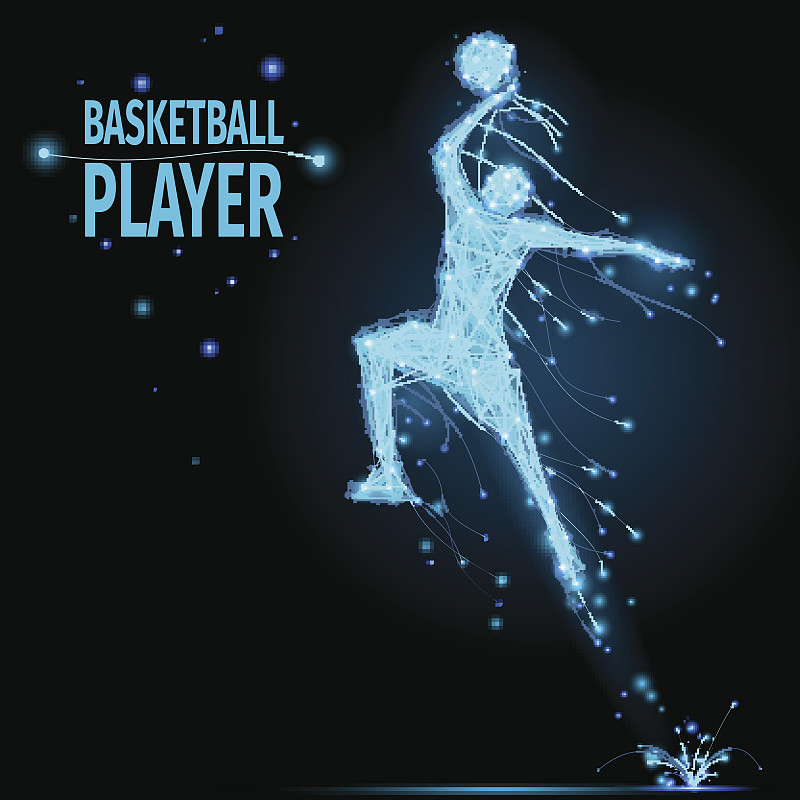 篮球运动员多边形图片素材