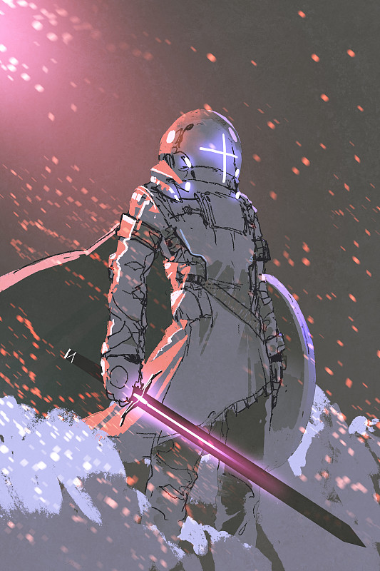 未来骑士与发光的剑图片下载