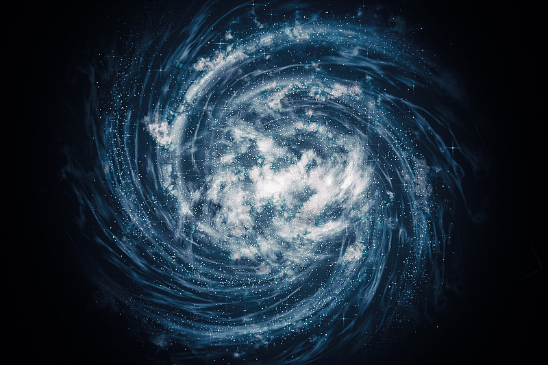 蓝色漩涡，宇宙和星云，科技背景图片下载